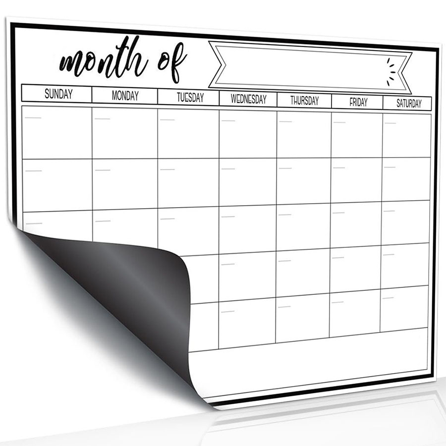 Magnetic Whiteboard Calendar - Stiker Papan Tulis Magnetik Kulkas, Kalender