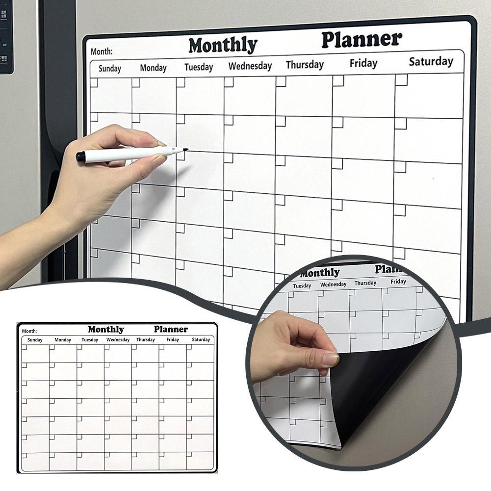 Magnetic Whiteboard Calendar - Papan Tulis Kalender Penghapus Kering Magnetik