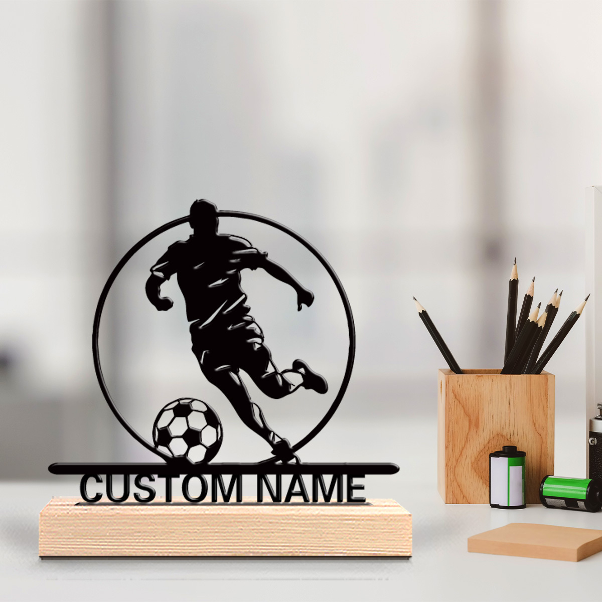 Office Furniture Ideas - Patung Logam Pemain Sepak Bola Custom