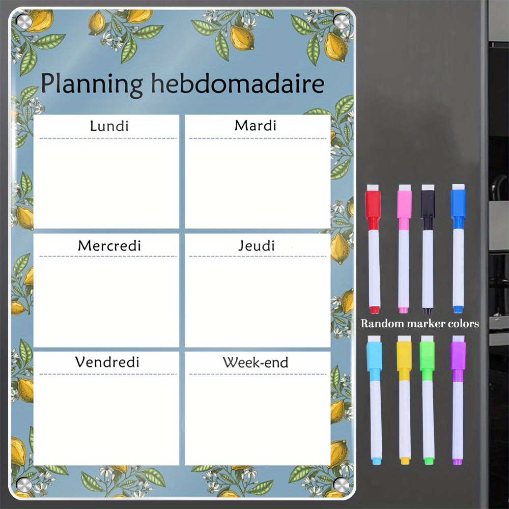 Magnetic Whiteboard Calendar - Kalender Magnetik Mingguan 16,54×11,81 inci -