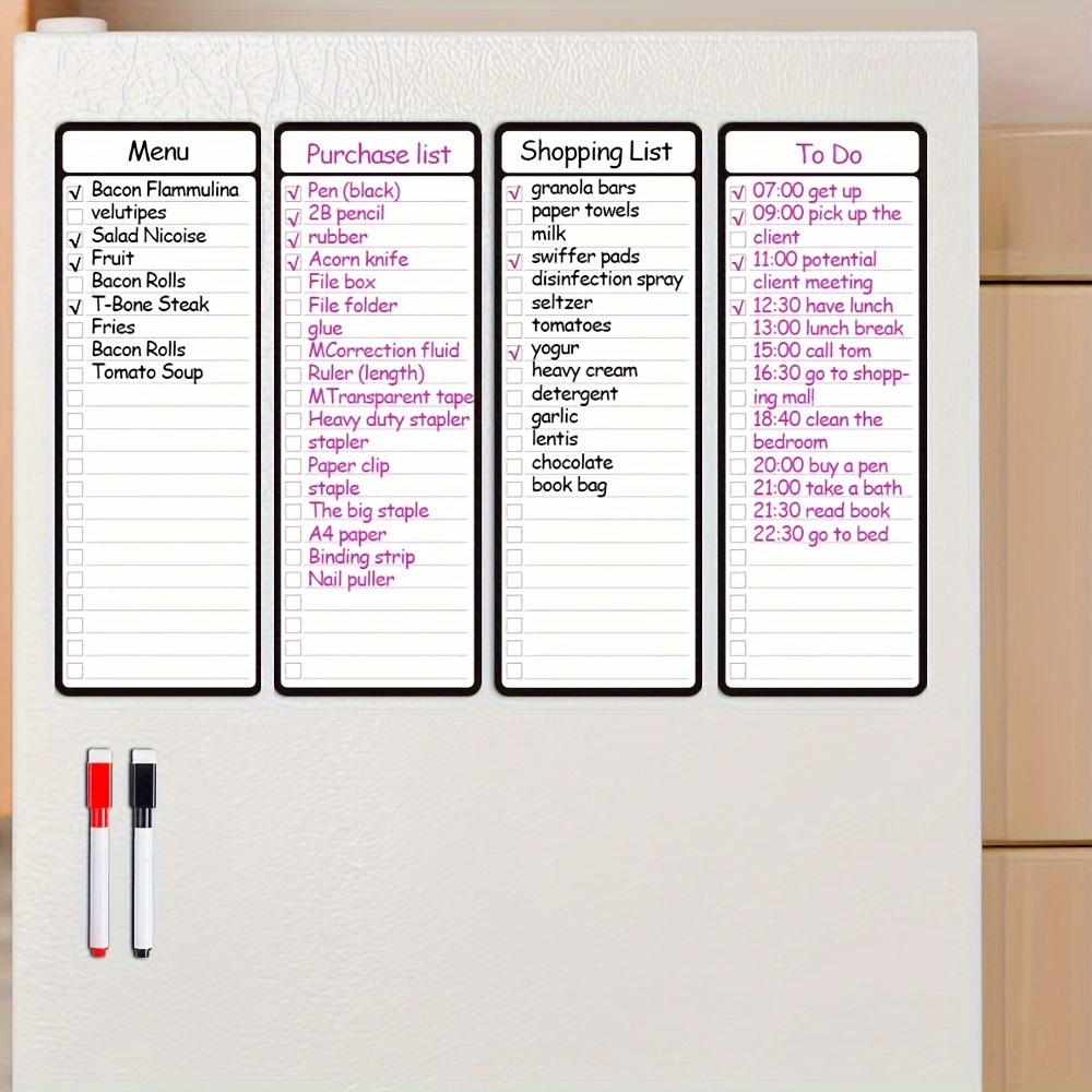 Magnetic Whiteboard Calendar - 4 Buah Papan Daftar Penghapus Kering