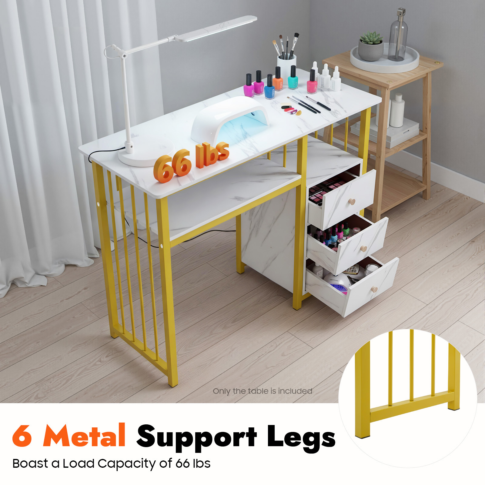 Meja Manikur Tekstur Marmer 10 - Office Furniture Wholesale ulasan dan harga