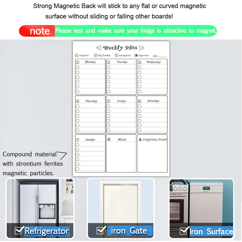 Perencana bulanan mingguan mag - Magnetic Whiteboard Calendar ulasan dan harga