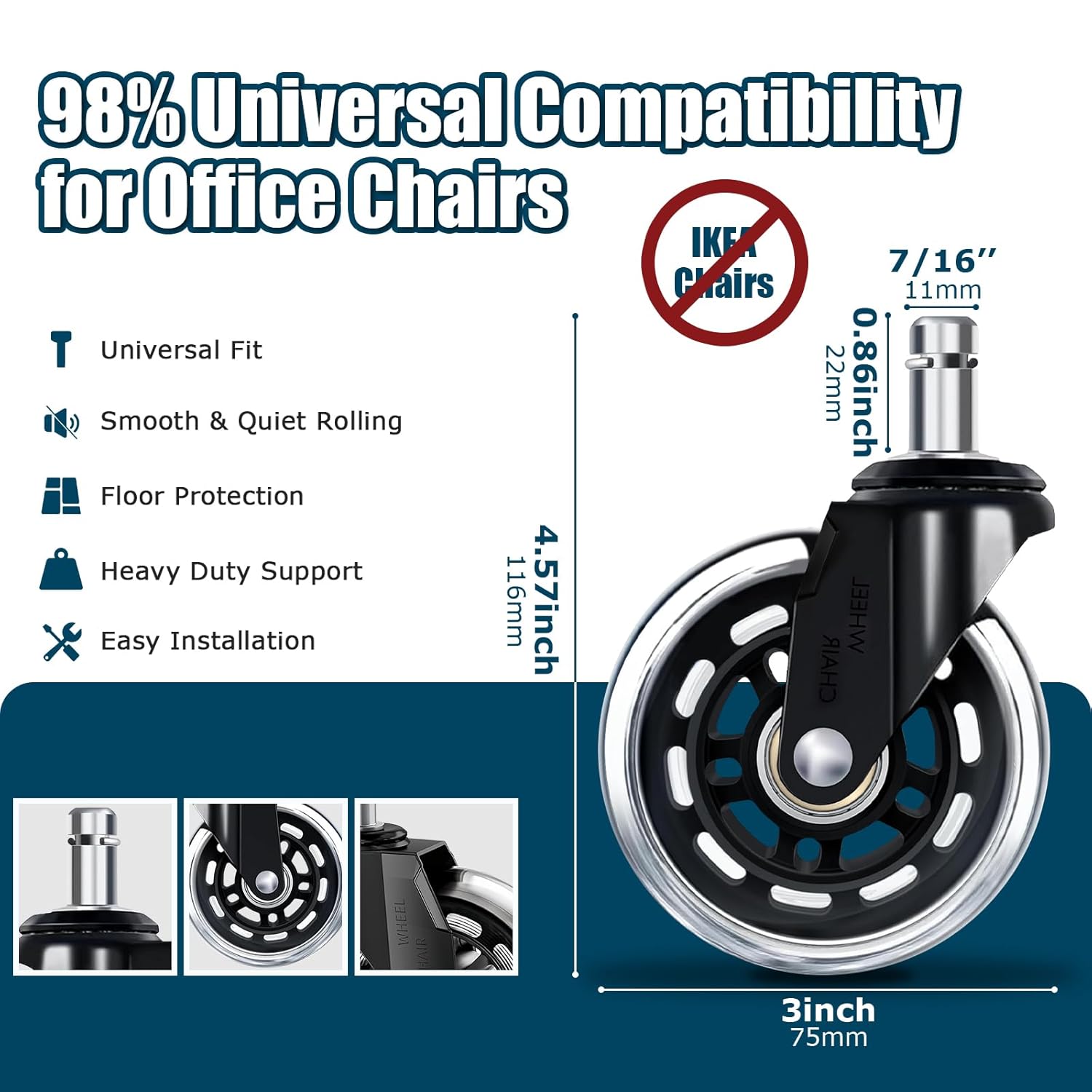 Set Roda Kursi Kantor 3 Inci I - Office Furniture Solutions ulasan dan harga