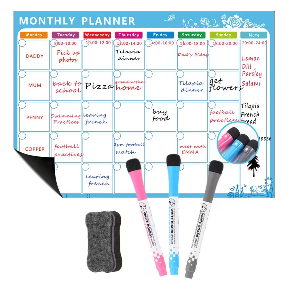 1 Set kalender penghapus kerin - Magnetic Whiteboard Calendar ulasan dan harga