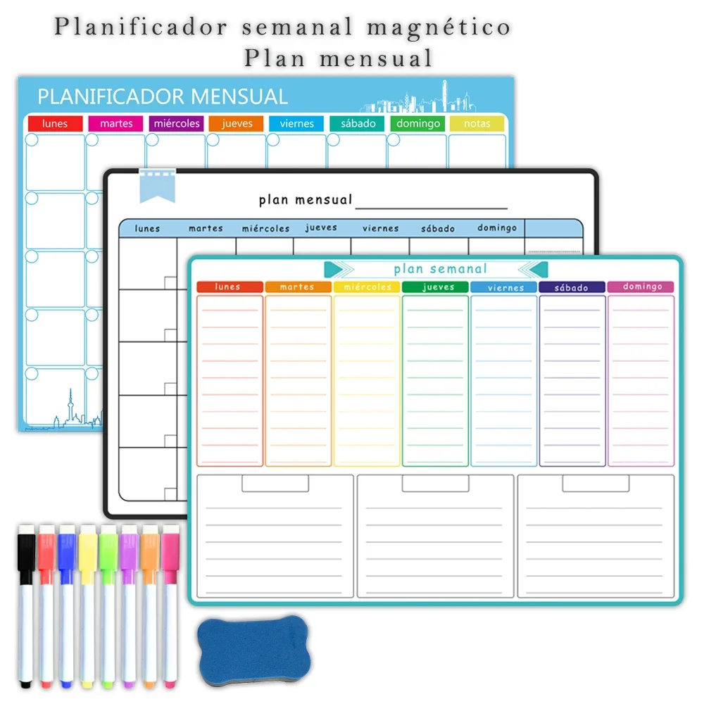 Perencana Mingguan & Bulanan M - Magnetic Whiteboard Calendar ulasan dan harga
