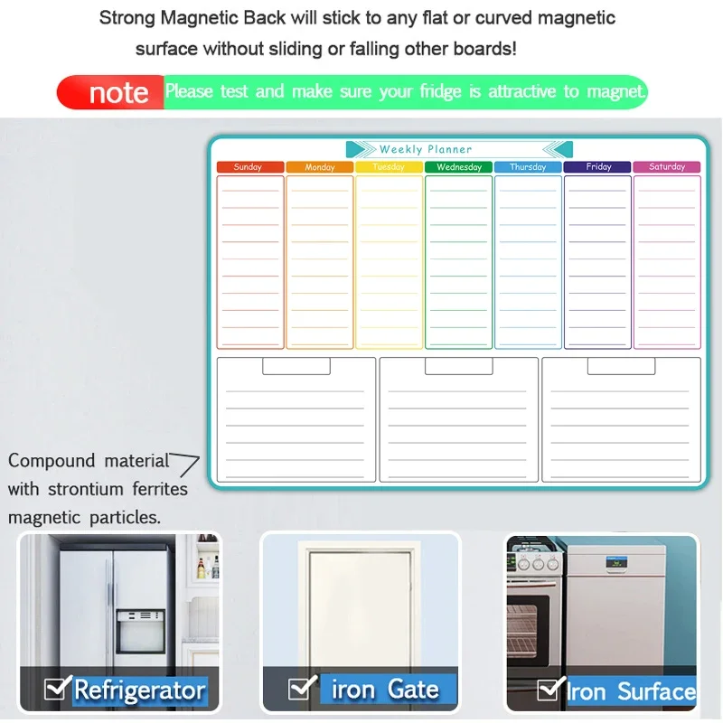 Perencana Mingguan & Bulanan M - Magnetic Whiteboard Calendar ulasan dan harga