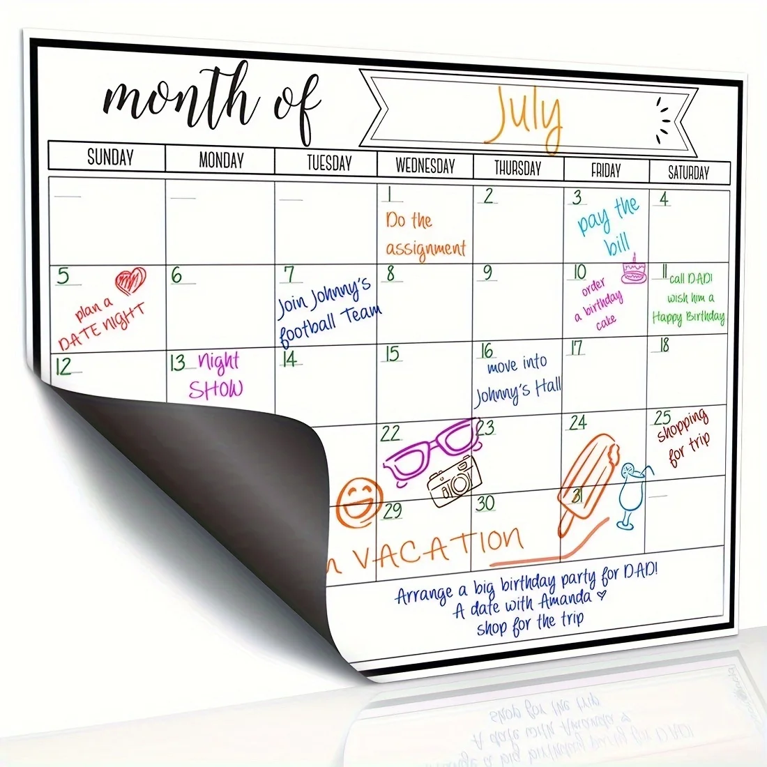 Papan Tulis Kalender Bulanan M - Magnetic Whiteboard Calendar ulasan dan harga