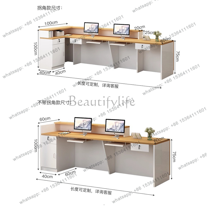 Meja Resepsionis Mewah Sederha - Office Furniture Logo ulasan dan harga