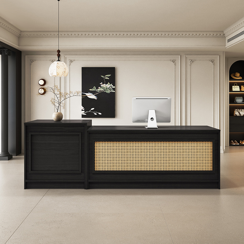 Meja Resepsionis Logo Konter E - Office Furniture Logo ulasan dan harga